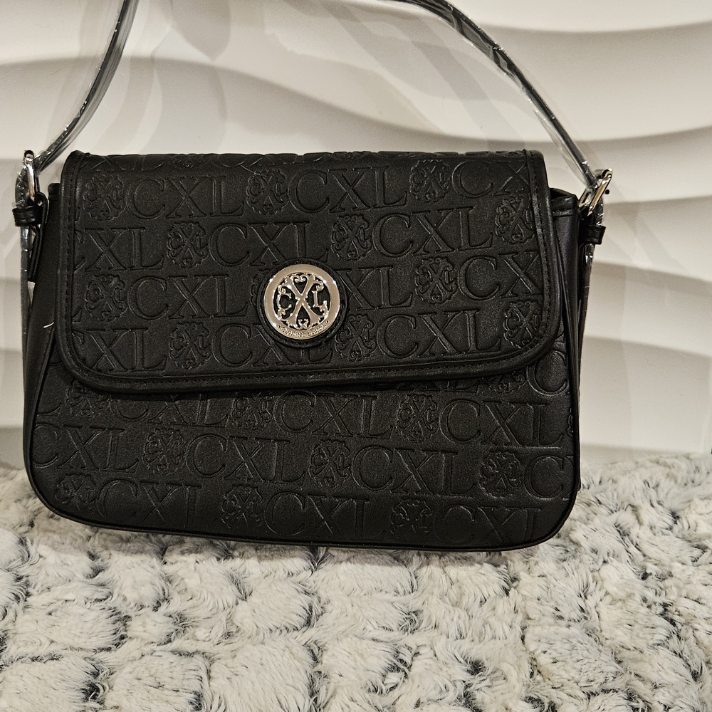 CXL by Christian Lacroix Clara Embossed Logo Shoulder Bag